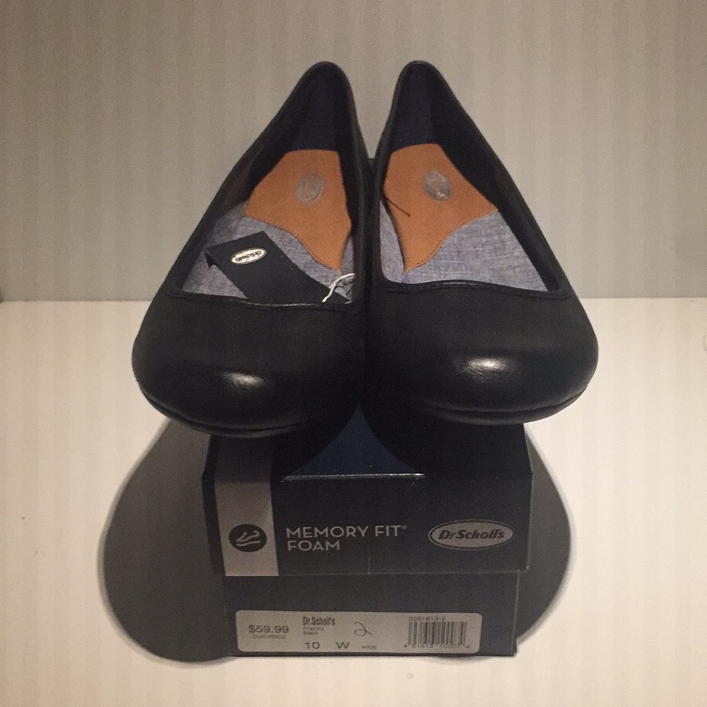 Black Dr. Scholl’s Memory Fit Flats - Size 10W